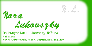 nora lukovszky business card